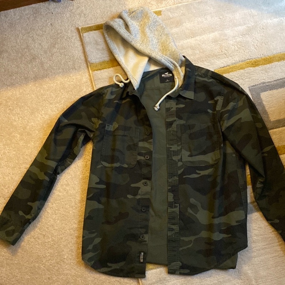 Large camo Hollister hooded jacket